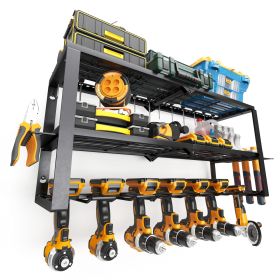 Foldable 7 Slots Wall Mounted Tool Storage Rack, Household Hardware Organizer for Garage, Workshop and Home Use