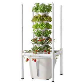 Hydroponic Tower, 30 Pods 6 Tiers Hydroponics Growing System Kit with LED Grow Light & App Control, Vertical Home Garden with 20L Water Tank & Pu