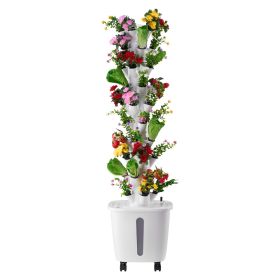 Hydroponic Growing System, 50 Pods Vertical 10 Tiers Hydroponic Tower, Rolling Hydronic Garden with Water Pump & Wheels