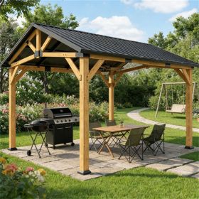Hard top pavilion canopy, terrace pavilion, black gray