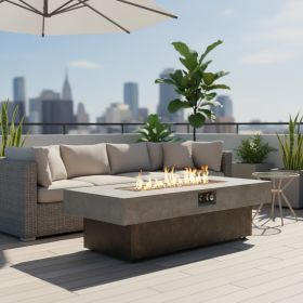 Tabletop Propane Fire Pits, 56 x 23 in, 50,000 BTU outdoor firepit table, Suitable for Outdoor, Patio, Balcony, three height options