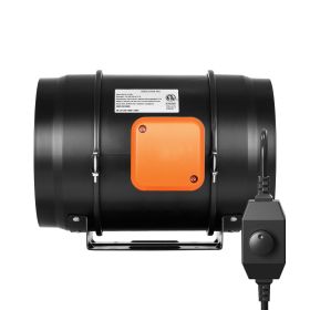 Inline Duct Fan, 8-Inch 750 CFM with Variable Speed Controller, Quiet AC-motor Ventilation Exhaust Fan for Cooling Booster, Grow Tents, Hydroponi
