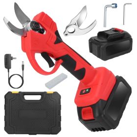 21V Cordless Electric Pruning Shears 40mm 1.57" Electric Branch Scissors Tree Branch Cutter with 2 Rechargeable Batteries Sharpening Stone Blade