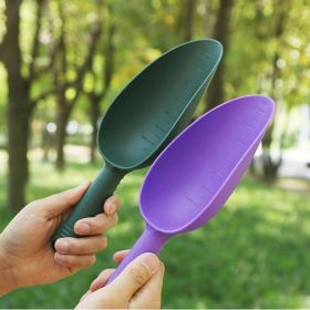 Handheld Soil Scoop Scale Mark Design Loosening Soil Plastic Potting Soil Scoop Hand Garden Shovel Digging Tool Garden Supplies (Color: BLACK)