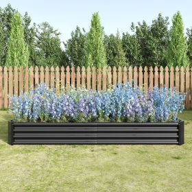 Raised Garden Bed Kit - Metal Raised Bed Garden7.6x3.7x0.98ft for Flower Planters;  Vegetables Herb Black (Color: BLACK)